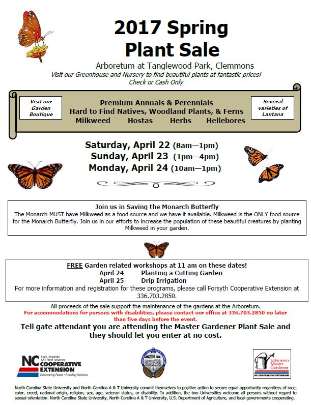 2017 Spring Plant Sale flyer