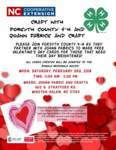 Cover photo for Craft With Forsyth County 4-H and Joann Fabrics!