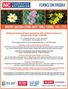 2018 Forks on Fridays flyer