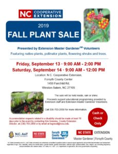2019 Fall Plant Sale - Forsyth County EMGV