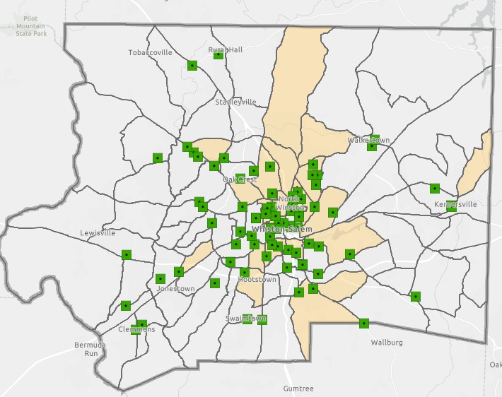 Map of community gardens