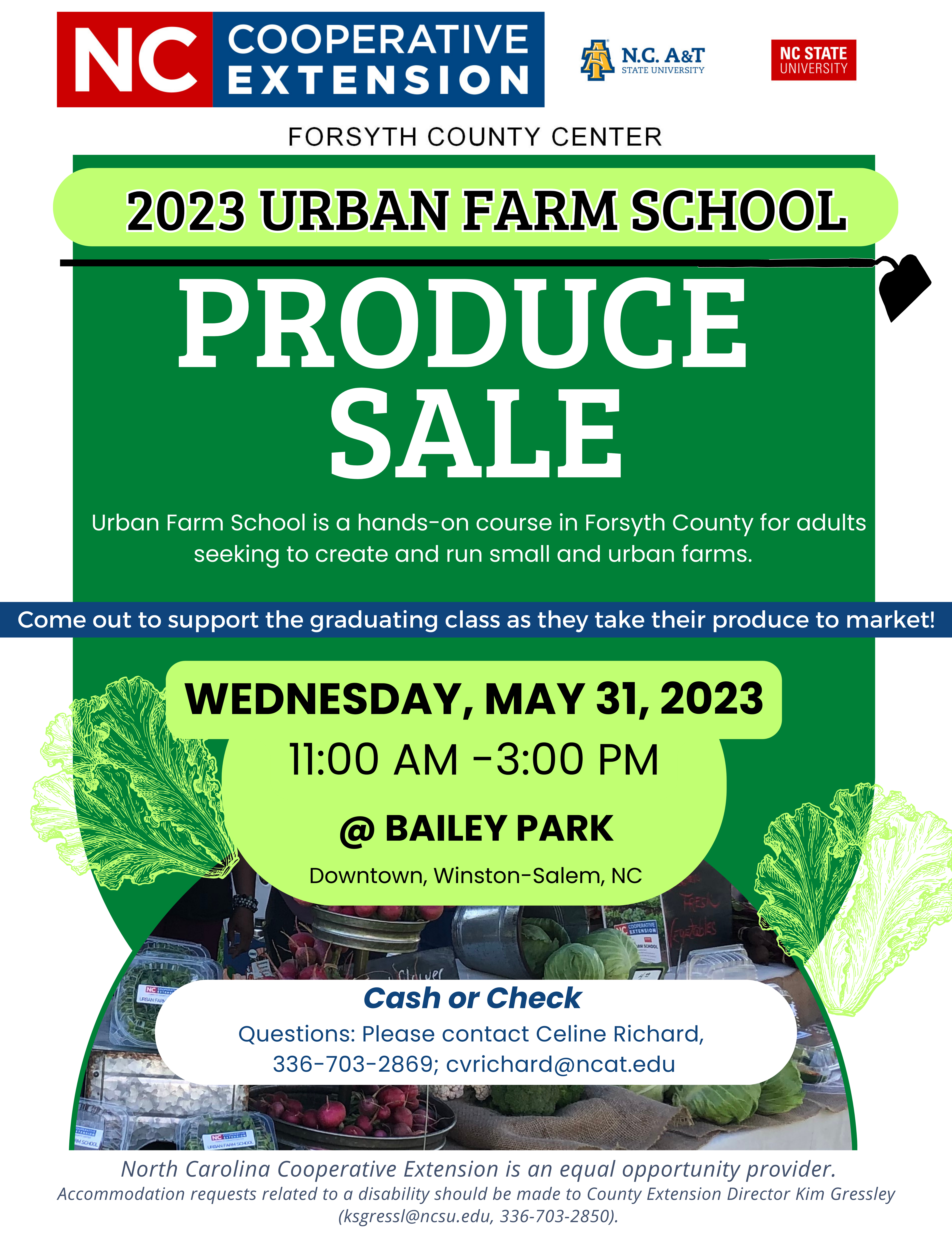 2023 Urban Farm School Produce Sale.