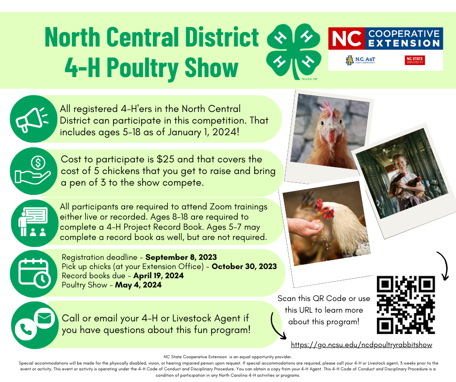 North Central District 4-H Poultry Show flyer