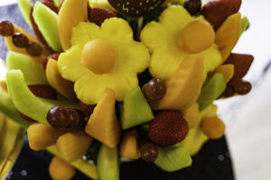 bouquet made of melon, grapes, pineapple 
