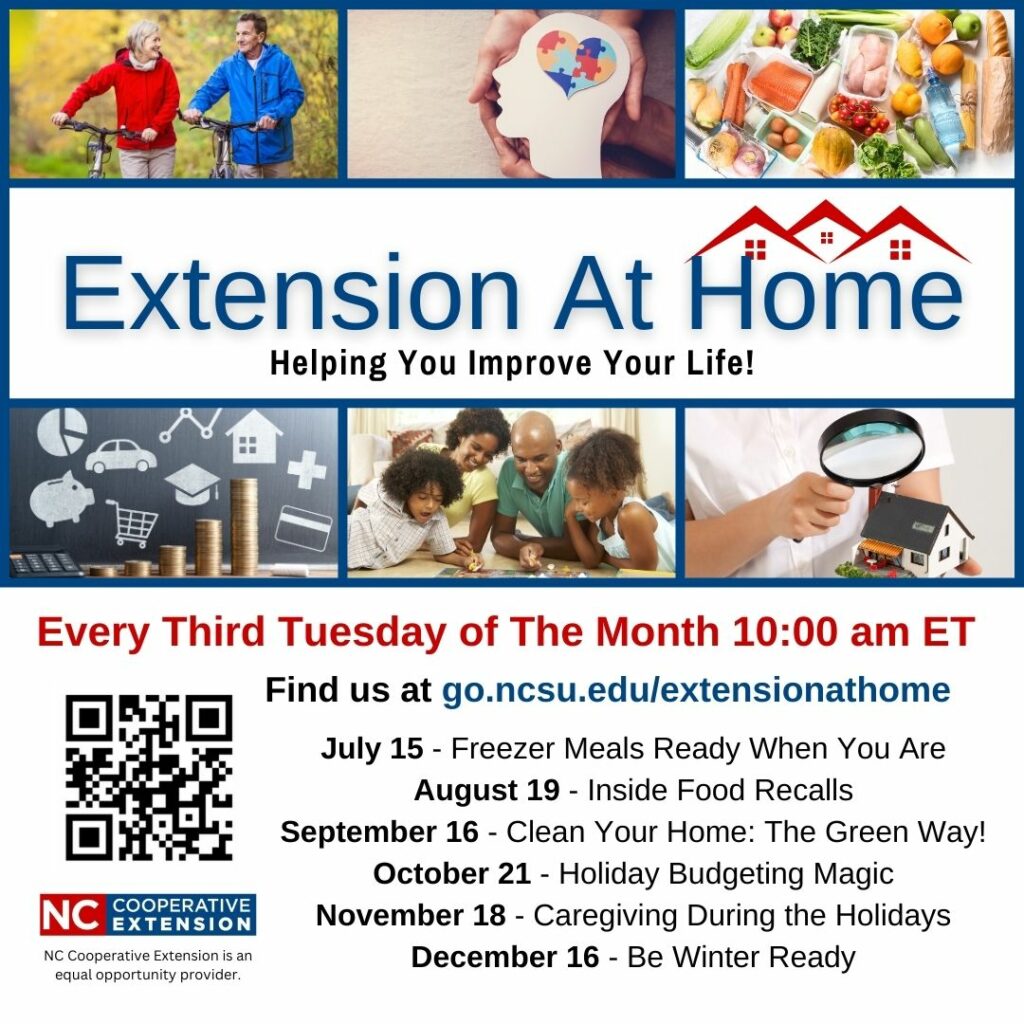 Extension at Home logo with the monthly topics