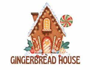 Gingerbread house with candy decorations